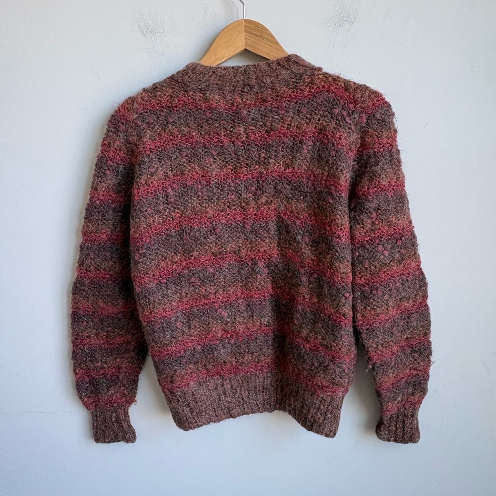 Vintage Stone Circle Handknit Ireland Wool Cardigan Boucle Textured Sweater - Picture 2 of 9